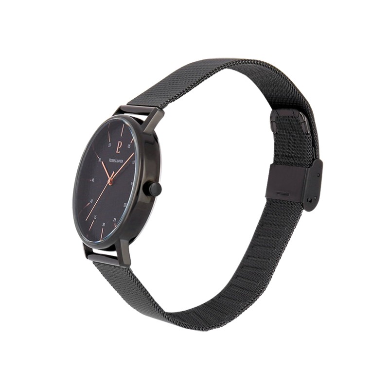 Montre Homme Pierre LANNIER ELEGANCE STYLE milanaise noire 203F438