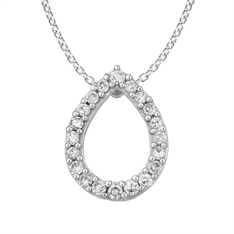 Collier Femme Atelier 17 Pétale or blanc 375/000 et diamants