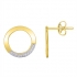 Boucles d'oreilles Atelier 17 Bulle cercle bicolore or 375/000 et diamants