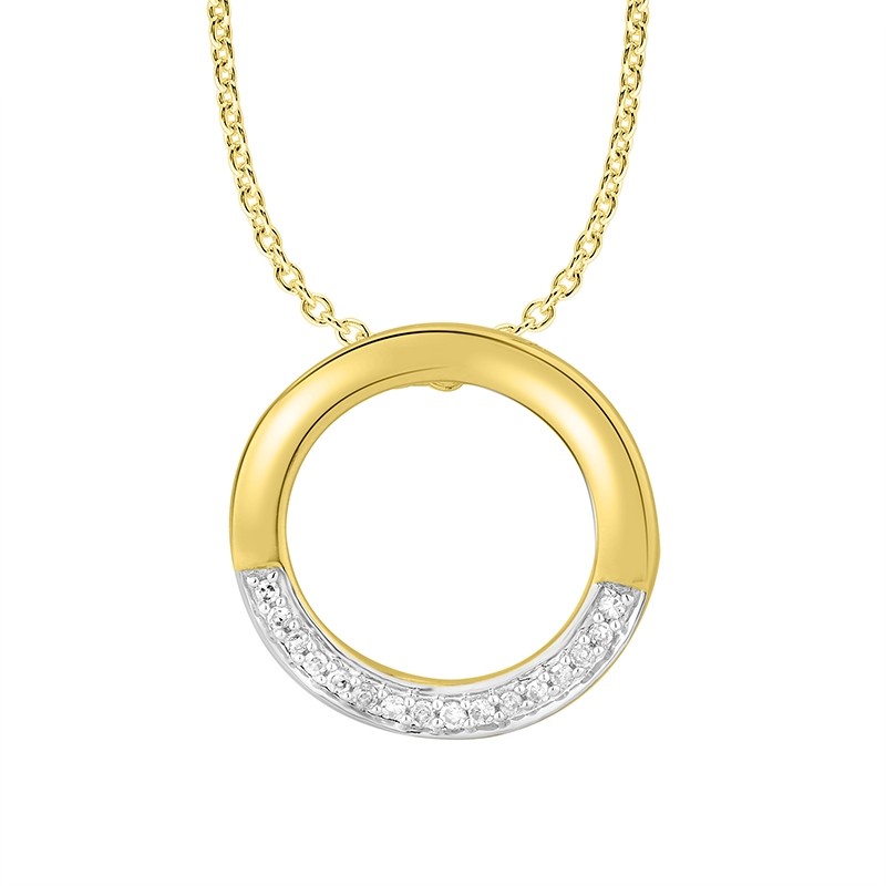 Collier Femme Atelier 17 Bulle bicolore or 375/000 et diamants