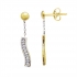 Boucles d'oreilles Atelier 17 Ruban bicolore or 375/000 et diamants 20 mm
