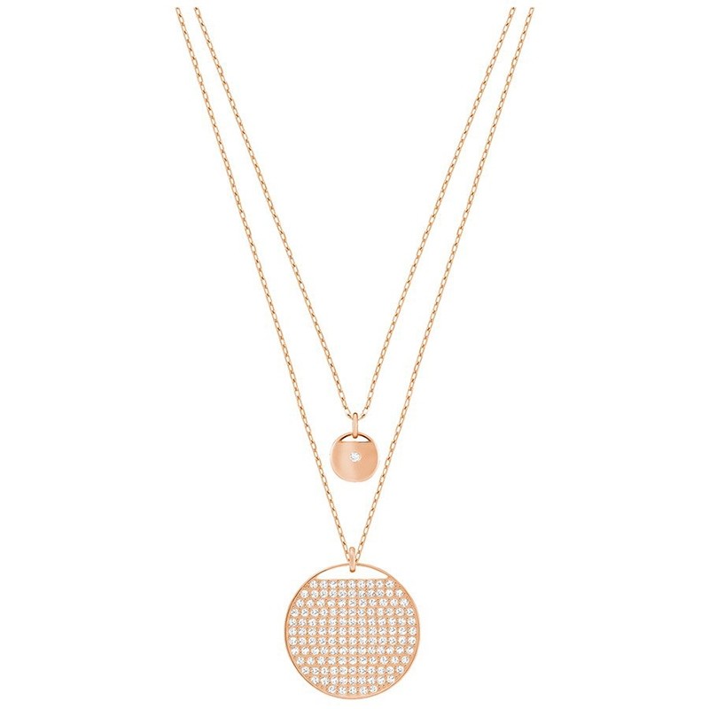 Collier femme Swarovski Ginger double doré rose 5253286