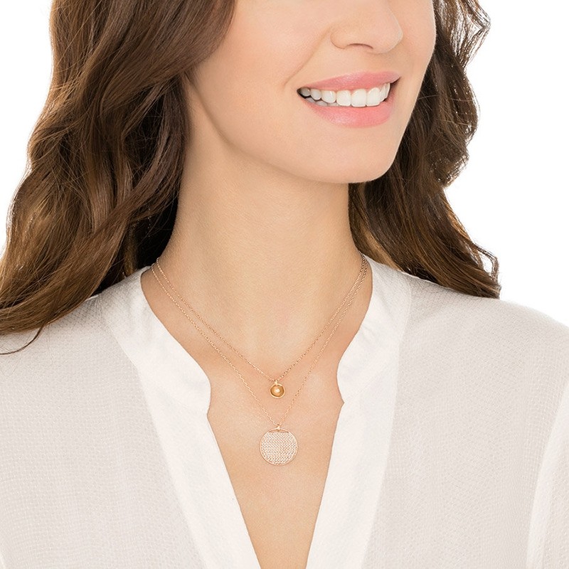 Collier femme Swarovski Ginger double doré rose 5253286