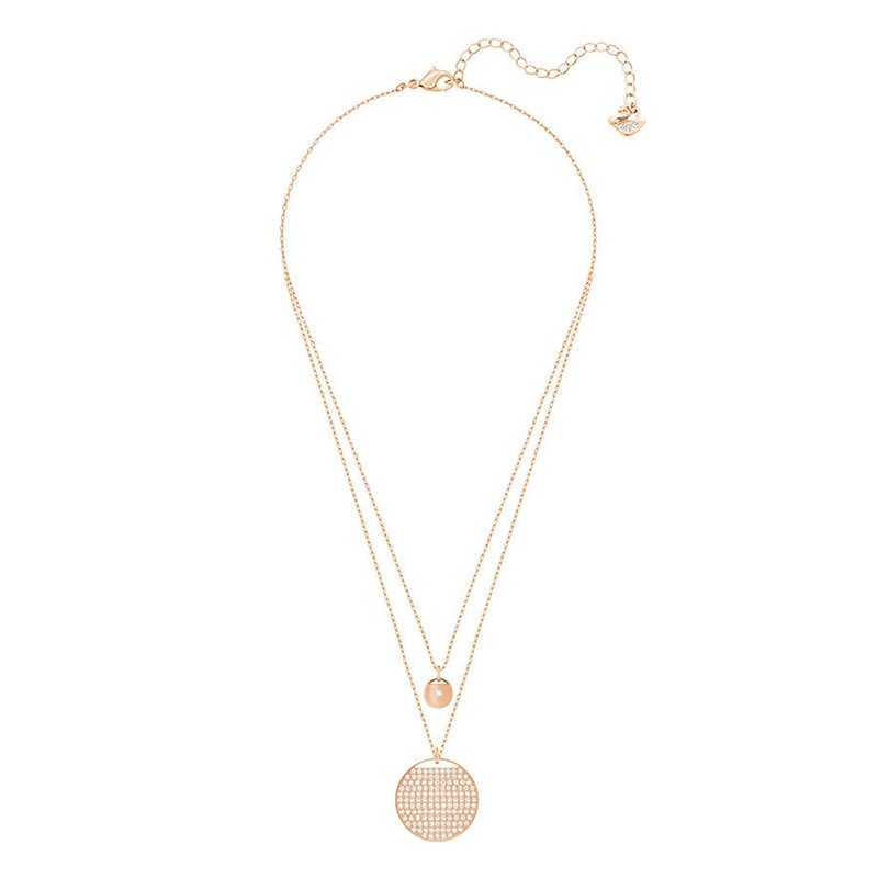 Collier femme Swarovski Ginger double doré rose 5253286