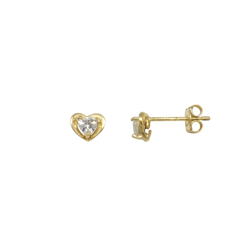 Boucles d'oreilles Carador or jaune signe coeur FE3028
