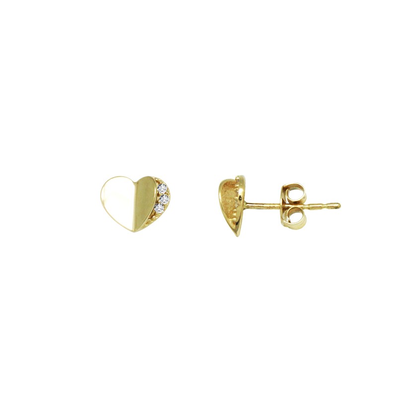 Boucles d'oreilles carador Or jaune375/000e signe coeur FE3248