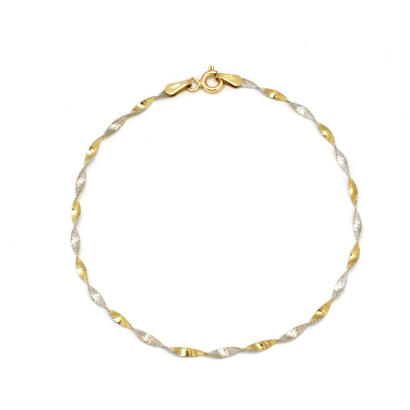Bracelet carador Or jaune et gris 375/000 maille torsade H25020CNB18