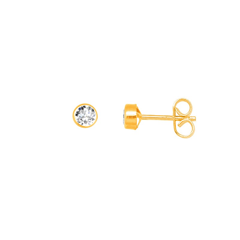 Boucles d'oreilles carador Enfant ou Femme Or jaune femme motif rond PCI-3R