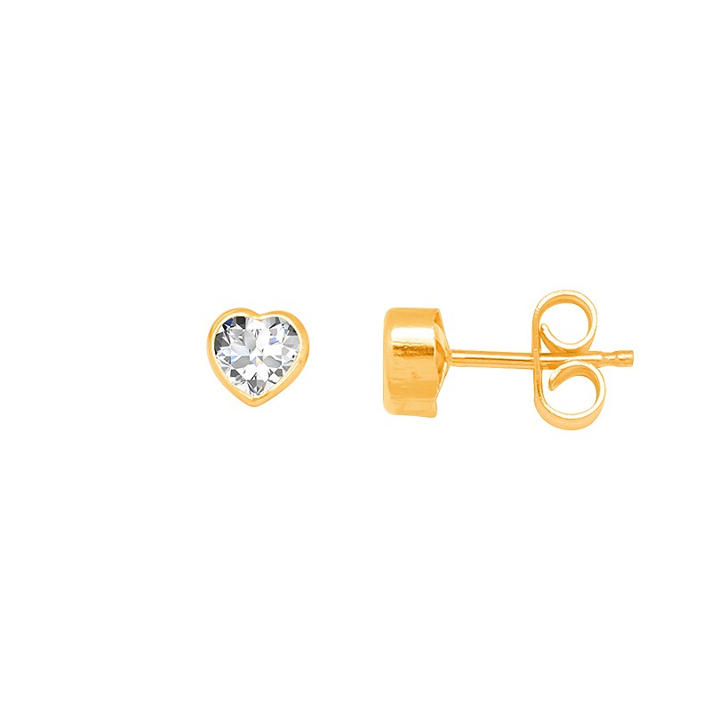 Boucles d'oreilles Carador Or jaune femme et filles Coeur PCI-4C