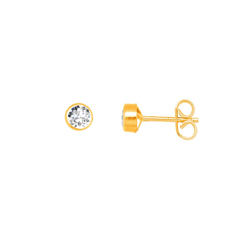 Boucles d'oreilles Carador Or jaune femme motif rond PCI-4R