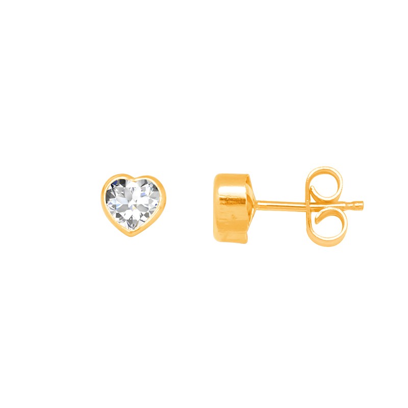 Boucles d'oreilles Carador Or jaune femme motif coeur PCI-5C