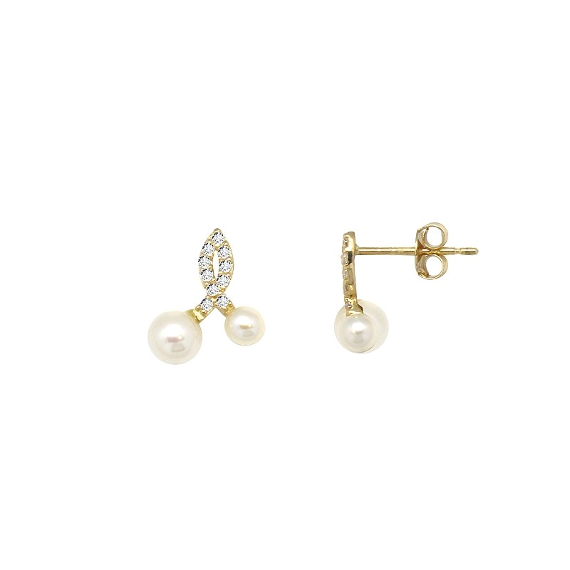 Boucles d'oreilles carador Or jaune 375/000e et perles PE0134