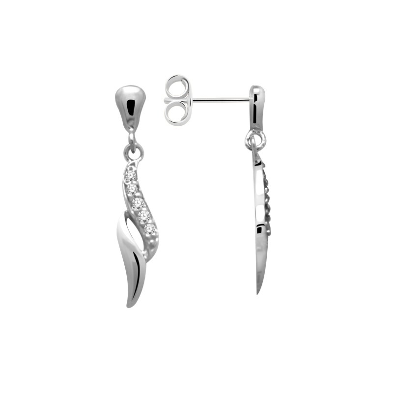 Boucles d'oreilles Carador design classique argent 925/000 et oxydes de zirconium