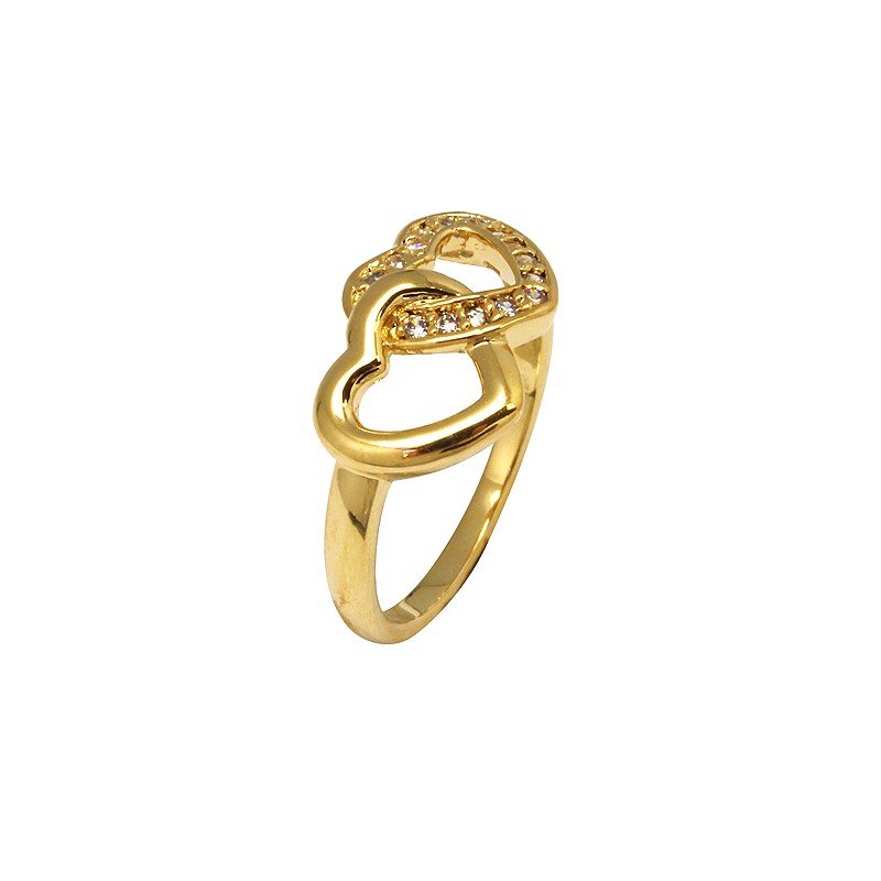 Bague Carador plaqué or jaune cœur 12EN034CZ_054