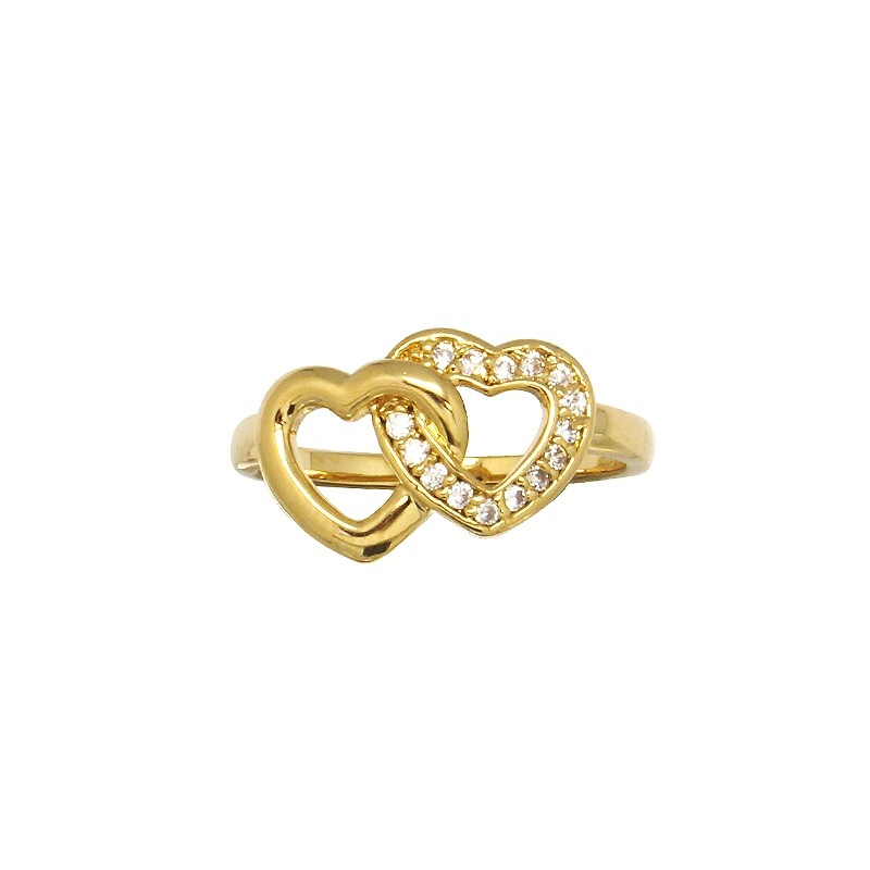 Bague Carador plaqué or jaune cœur 12EN034CZ_054