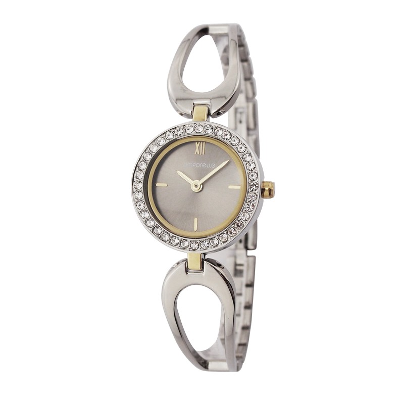 Montre Femme Amporelle métal argenté bracelet fantaisie P100637-E2