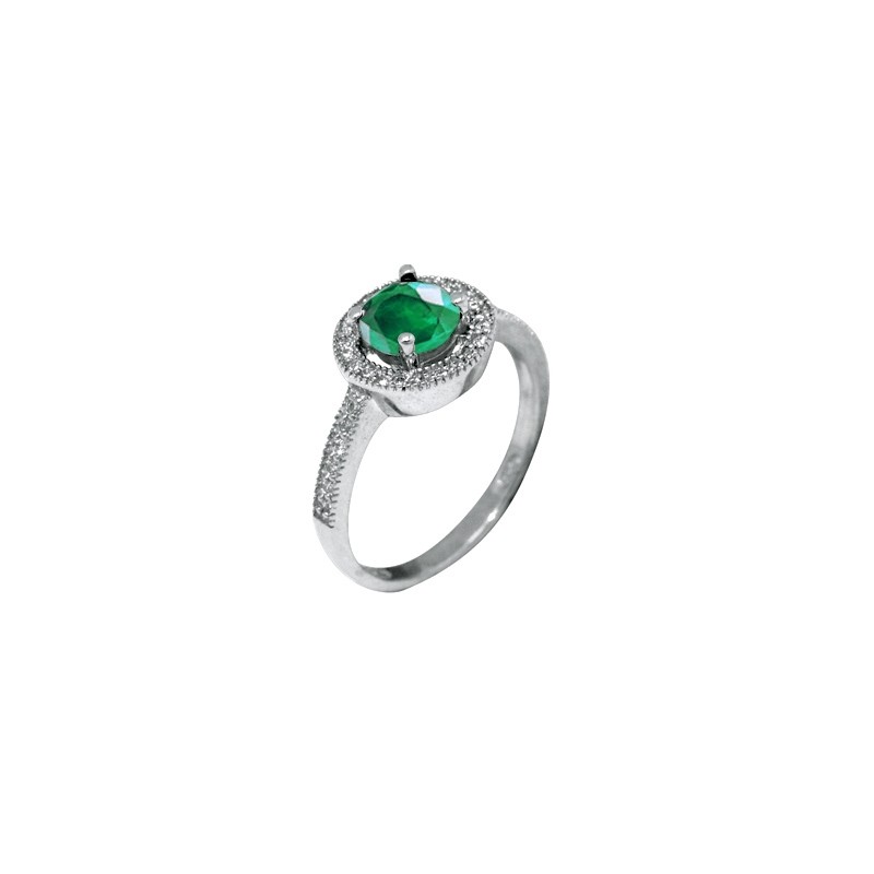 Bague joaillerie Carador argent 925/000 pierre de verre vert