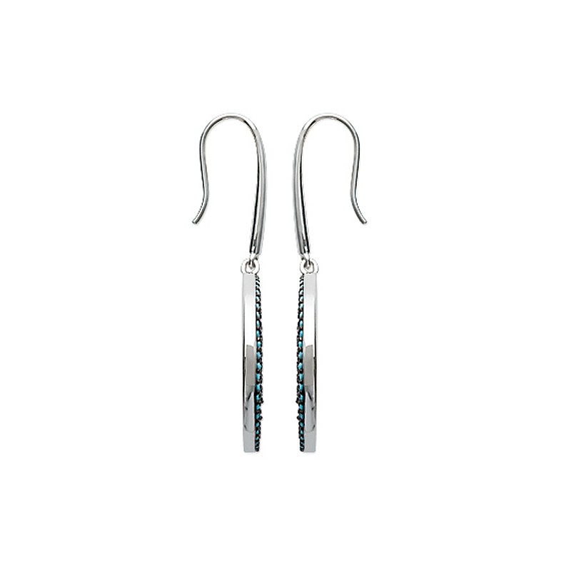 Boucles d'oreilles Carador pendantes soleil aztèque argent 925/000 et turquoises