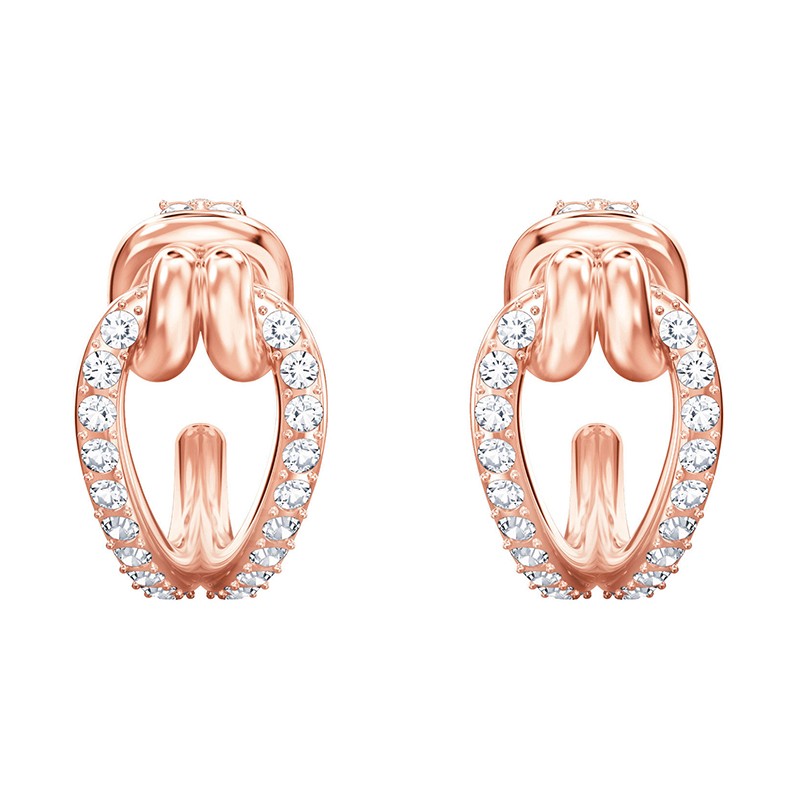 Boucles d'oreilles créoles Swarovski Lifelong métal doré rose 5392920