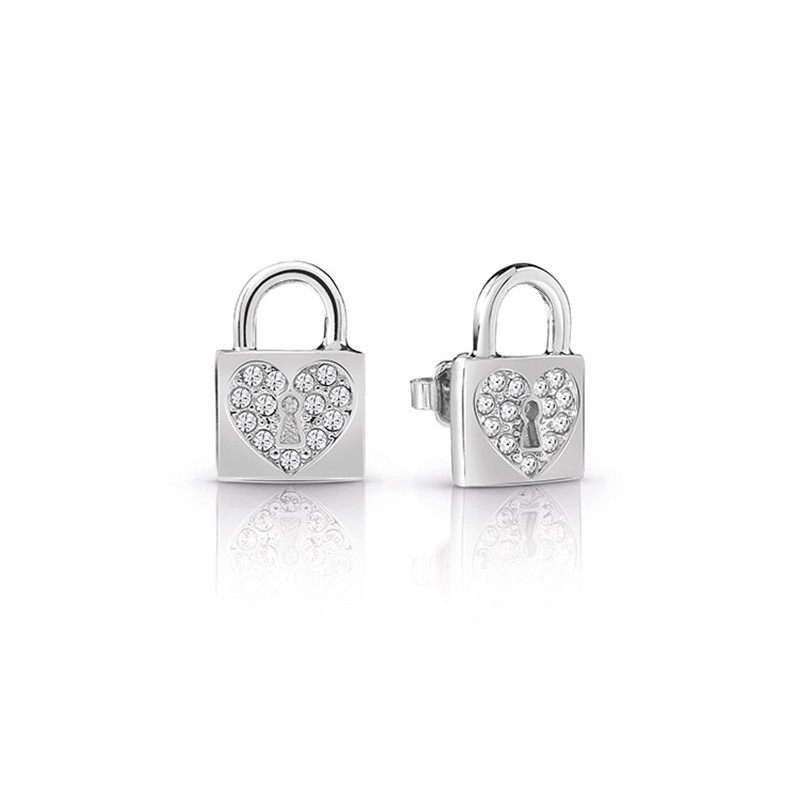 Boucles d'oreilles Femme Guess Heart Lock argentées UBE85053