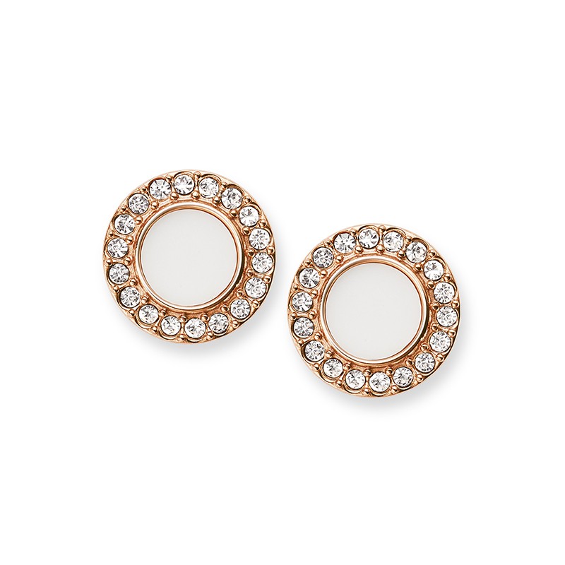 Boucles d'oreilles Femme Fossil Glitz dorées rose JF02659791