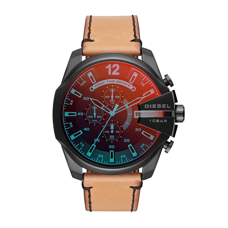 Montre Homme Diesel Mega Chief cuir camel DZ4476