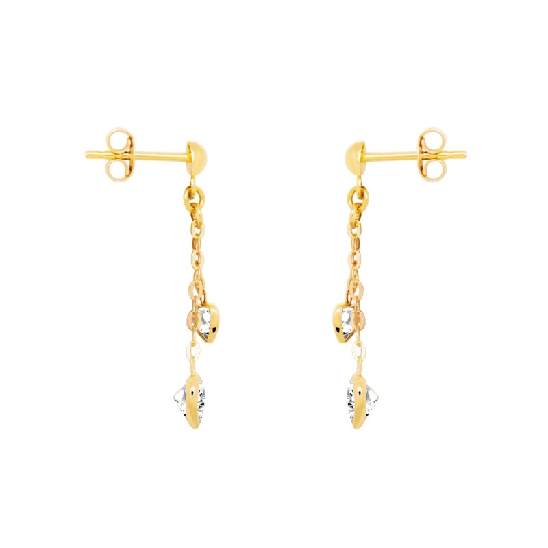 Boucles d’oreilles Carador Or jaune 375/000e – coeur – pendantes 125330A27