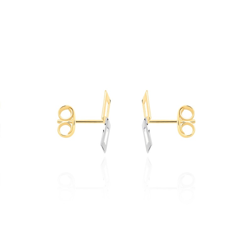 Boucles d’oreilles Carador Ors bicolore 375/000e Graphique P-5204