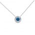 Collier Femme Carador collection éternelle en argent 925/000, zircons et verre bleu