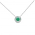 Collier Femme Carador collection éternelle en argent 925/000, zircons et verre vert