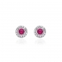 Boucles d'oreilles Femme Carador collection éternelle en argent 925/000, zircons et verre rouge