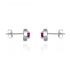 Boucles d'oreilles Femme Carador collection éternelle en argent 925/000, zircons et verre rouge