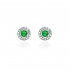 Boucles d'oreilles Femme Carador collection éternelle en argent 925/000, zircons et verre vert