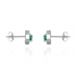 Boucles d'oreilles Femme Carador collection éternelle en argent 925/000, zircons et verre vert