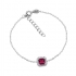 Bracelet Femme Carador baroque argent 925/000, oxydes de zirconium et verre rouge