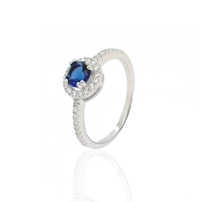 Bague femme Carador baroque argent 925/000 et pierre de verre bleue RRS00249BL-54