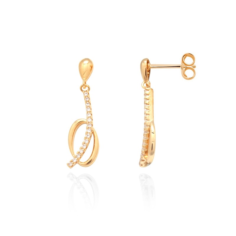 Boucles d'oreilles Carador pendantes plaqué or 22EU0870CZ