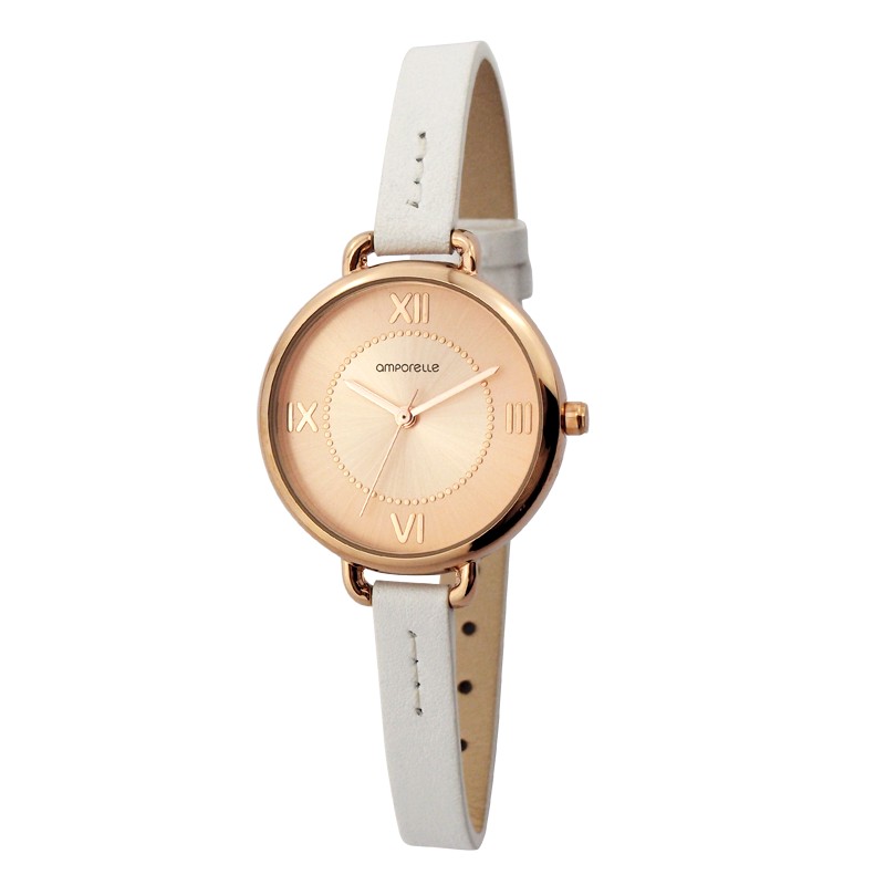 Montre Femme Amporelle cuir blanc 8 mm P100553-B3