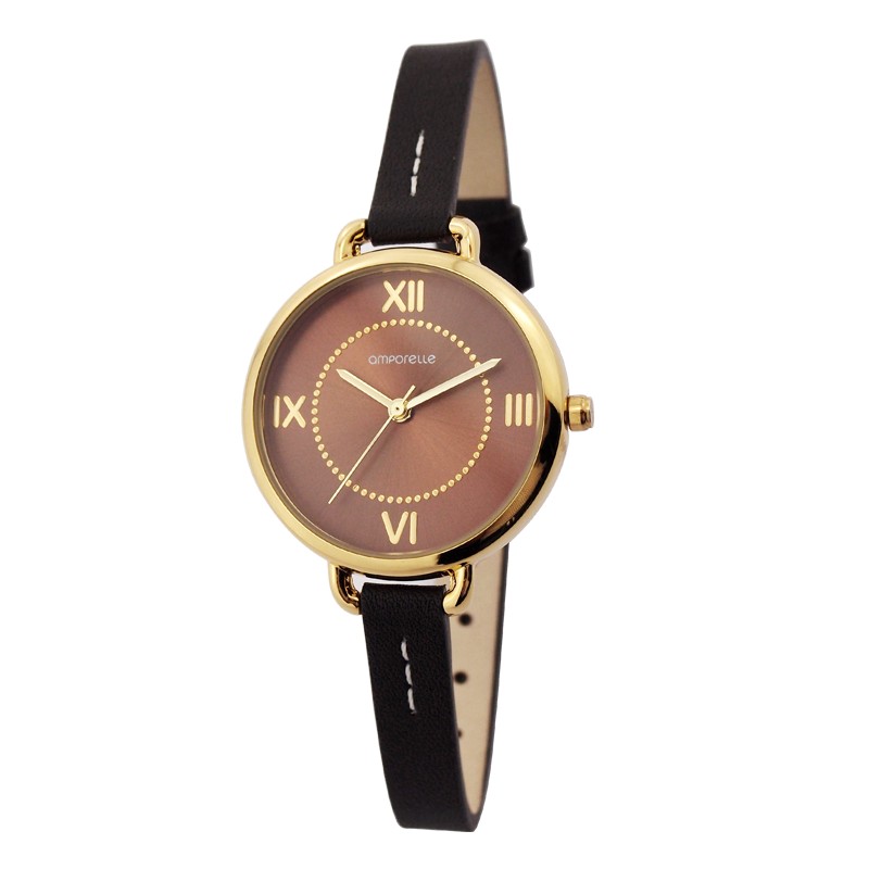 Montre Femme Amporelle cuir marron 8 mm P100553-C3