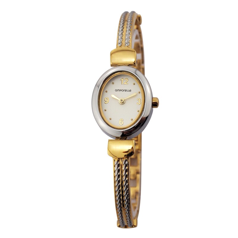 Montre Femme Amporelle Rétro métal bicolore P100554-F2