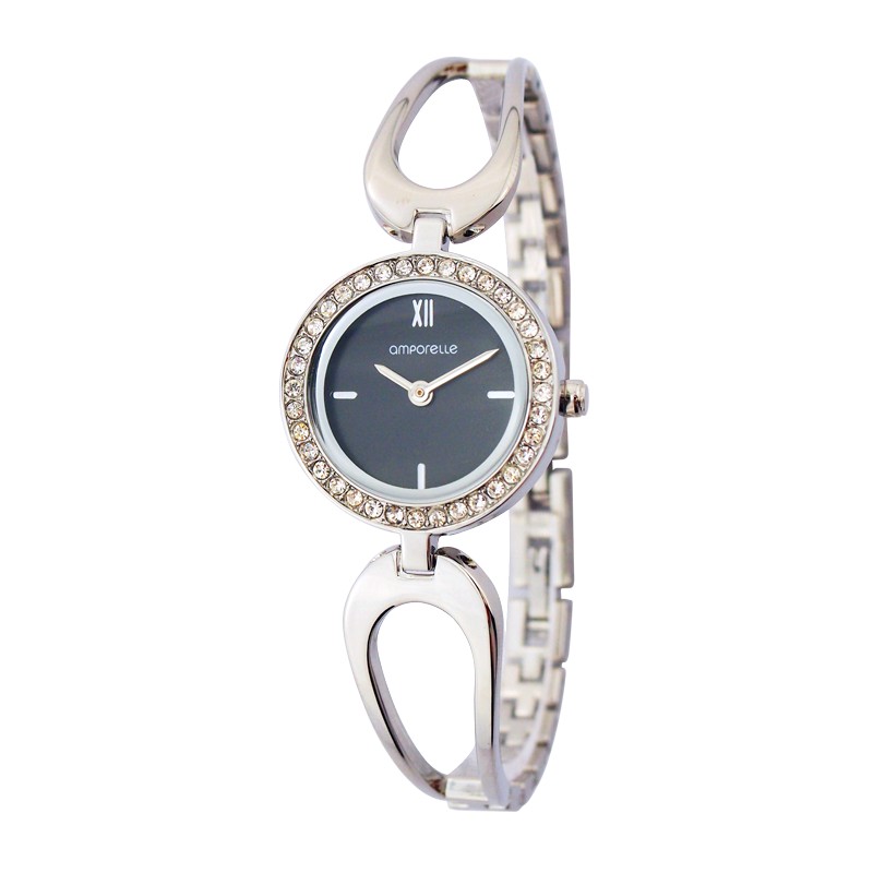 Montre Femme Amporelle métal argenté bracelet fantaisie P100637-A2