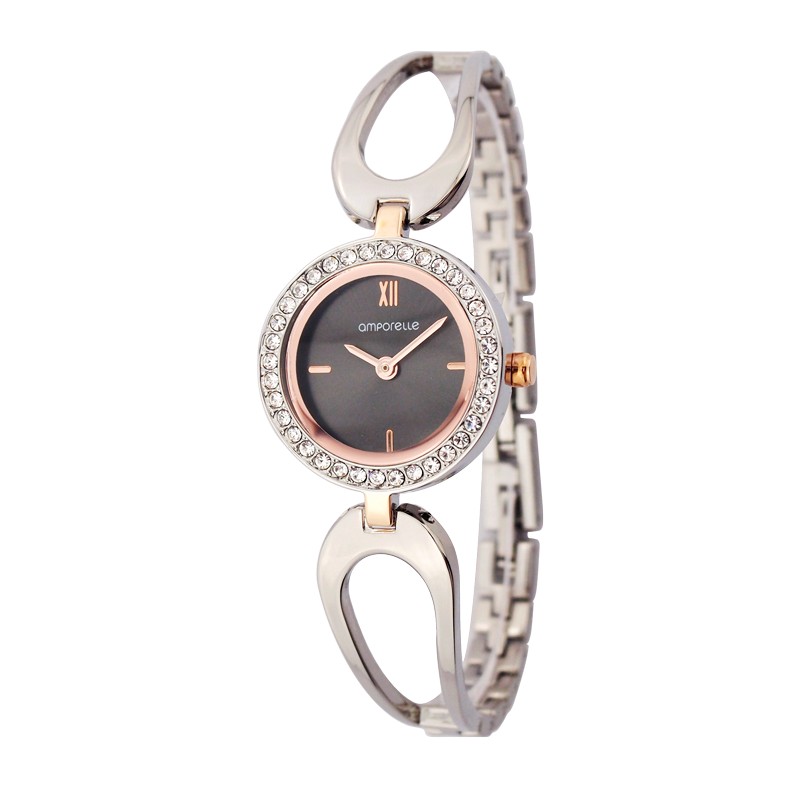 Montre Femme Amporelle métal argenté bracelet fantaisie P100637-D2