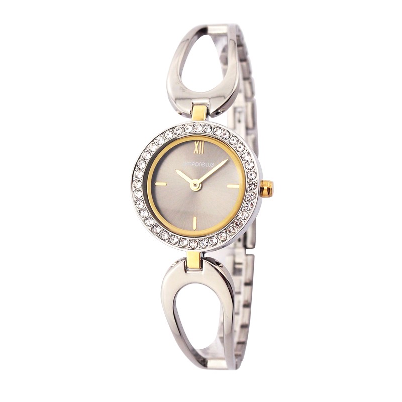 Montre Femme Amporelle métal argenté bracelet fantaisie P100637-E2