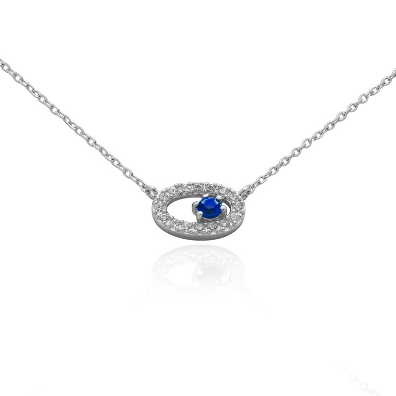 Collier Carador Argent 925/000e et verre bleu RNS00254BL