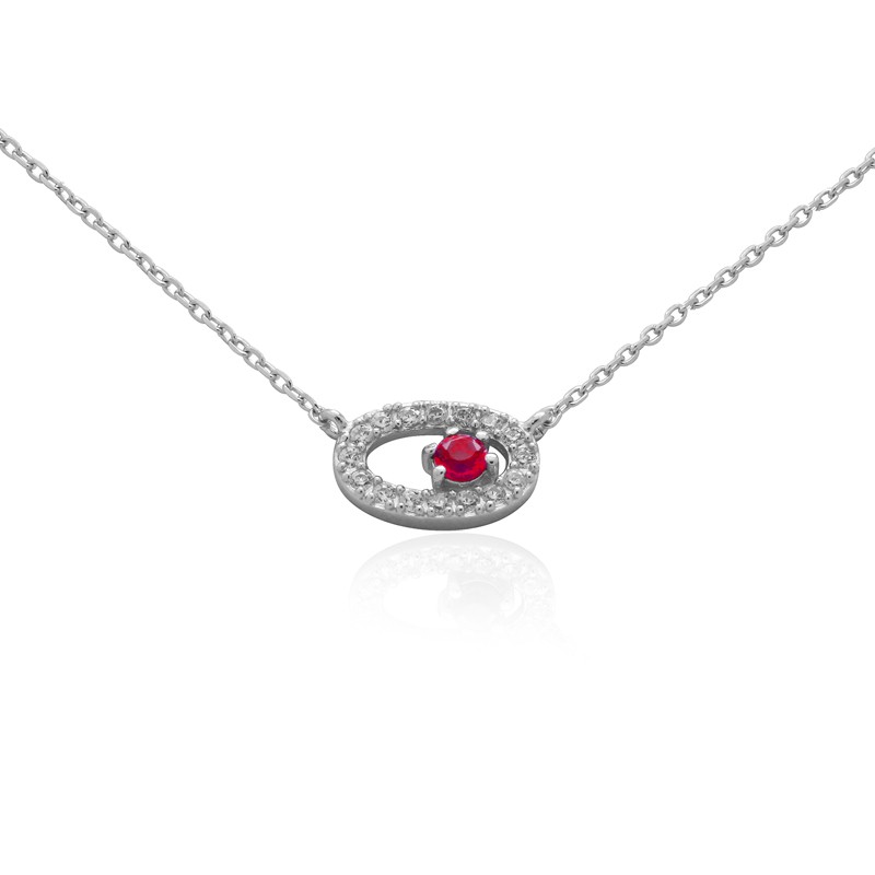 Collier Carador Argent 925/000e et verre rouge RNS00254RU