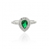 Bague Femme Carador goutte baroque argent 925/000, zircons et verre vert RRS00281GR-54