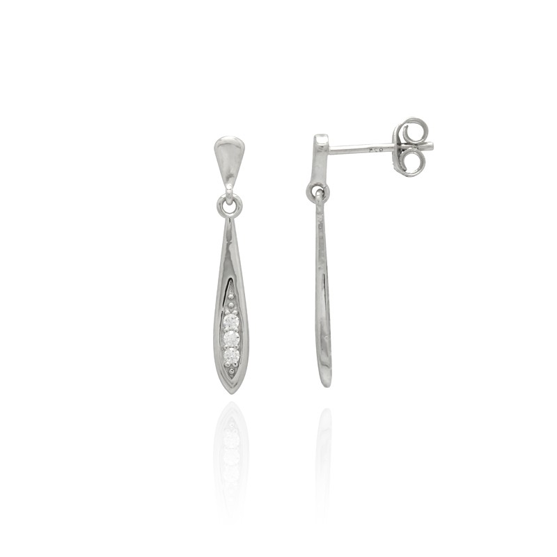 Boucles d'oreilles Femme Carador pétale argent 925/000 et oxydes de zirconium RES00436