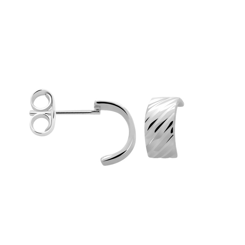 Boucles d'oreilles Femme Carador demi créole texturé argent 925/000 M6173E