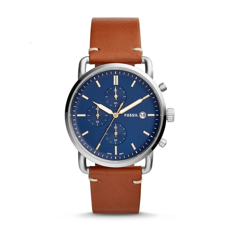Montre Homme Fossil The Commuter Chronographe cuir brun FS5401