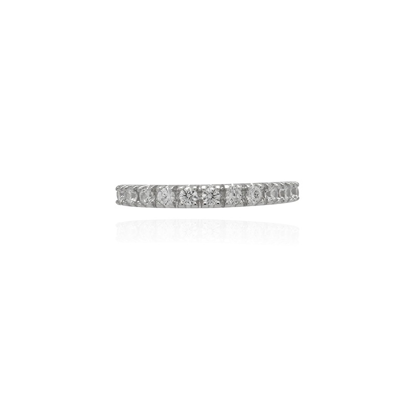 Bague Carador type alliance demi-tour argent 925/000 et oxydes de zirconium CRS02666